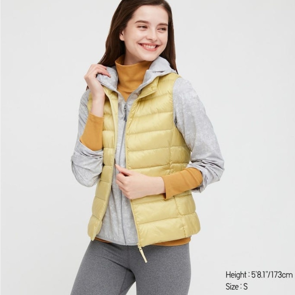 Uniqlo Women's Yellow Ultra Light Down Puffer Vest Size XS
